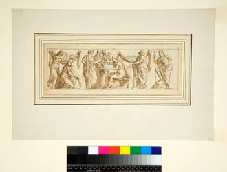 Kopie von einem antiken Relief, das ein Opfer zeigt